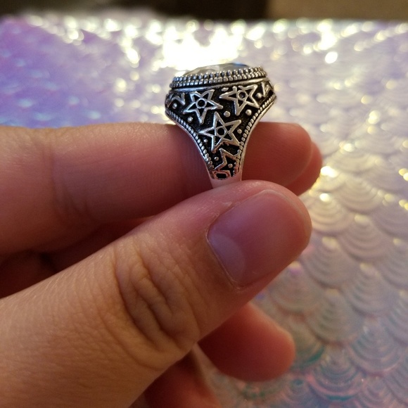 💎 oversized clear glass stone metal ring - Picture 5 of 6